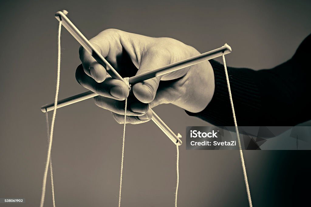 Manipulating arm on a black and white  background